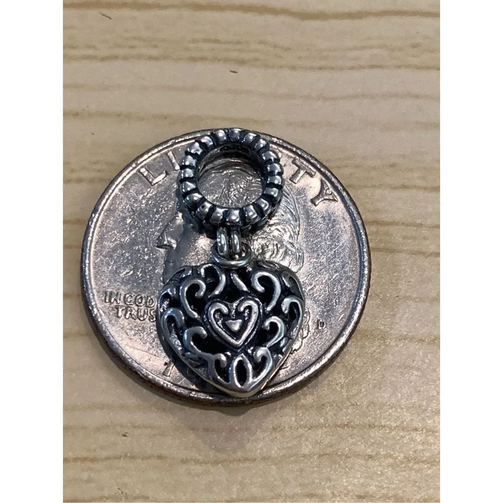 .925 Vintage Ornate Heart Sterling Silver Jewelry Charm #heart #unique heart